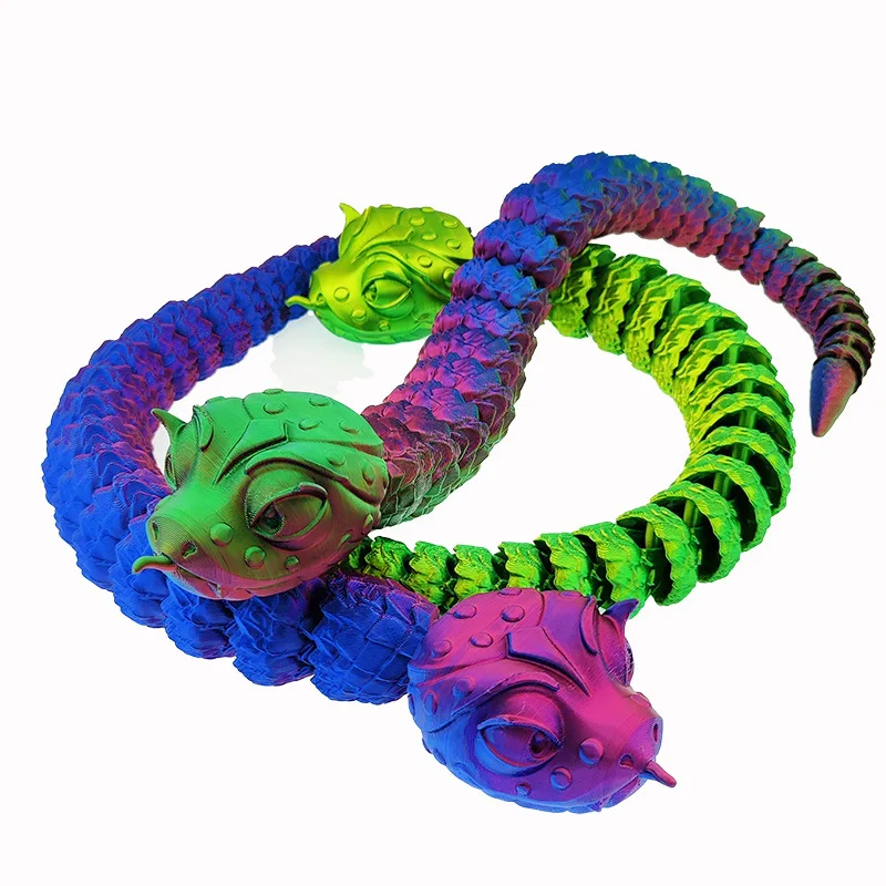 3D Printed Big Eye Snake 3D Printed Animals Rotatable Realistic Snakes Kids Gifts Desktop  Crafts Ornaments Toys Home Room Decor