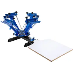 VEVOR Screen Printing Machine 4 Color Silk Screen Printing Machine 1 Station Adjustable Devices Press Printer DIY Shirt