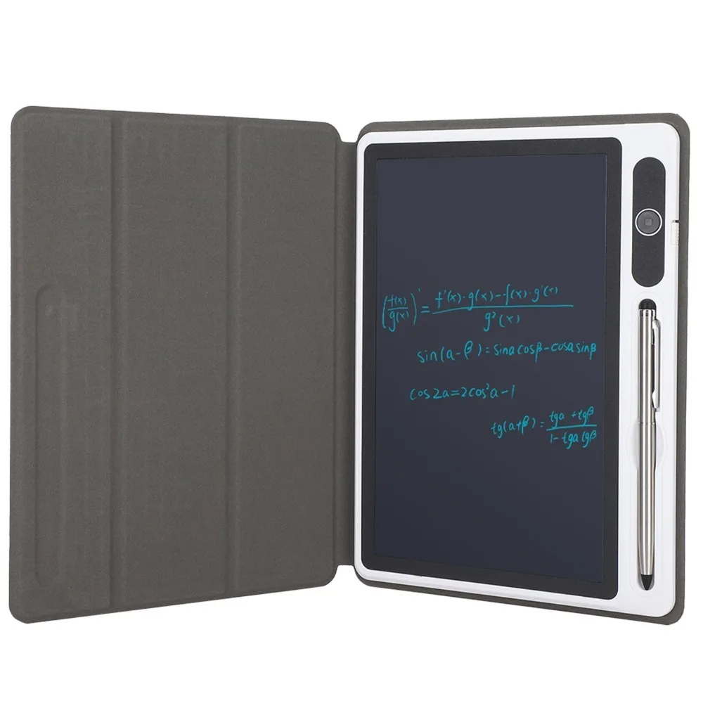 Black LCD Writing Tablet Small Light-Powered Drawing Board with Leather Sleeve Lightweight Graphic Tablet