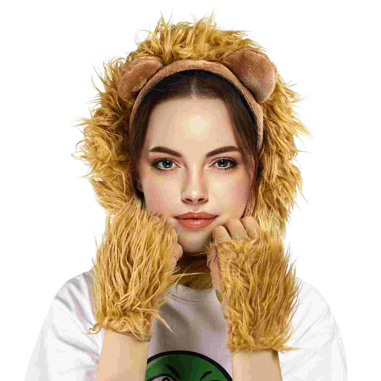 Lion Cosplay Props Halloween Costume for Kids Ears Headband Tail Animal Toddler Accessories