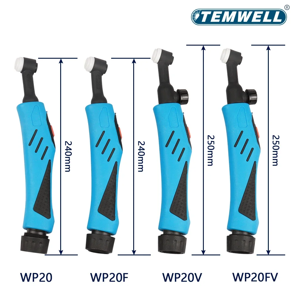 

TEMWELL WP20 WP20F WP20V WP20FV SR20 SR20F SR20V SR20FV TIG Welding Torch Head Body Water-Cooled Head Rotatable 250 AMP