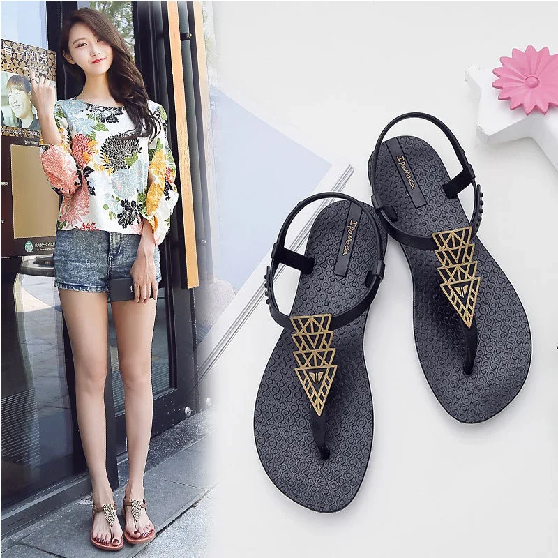 Women\'s Sandals Slippers New Summer Boho Ethnic Style Flat Shoes Women Sandals Women\'s Vacation Beach Shoes Sandales Femme