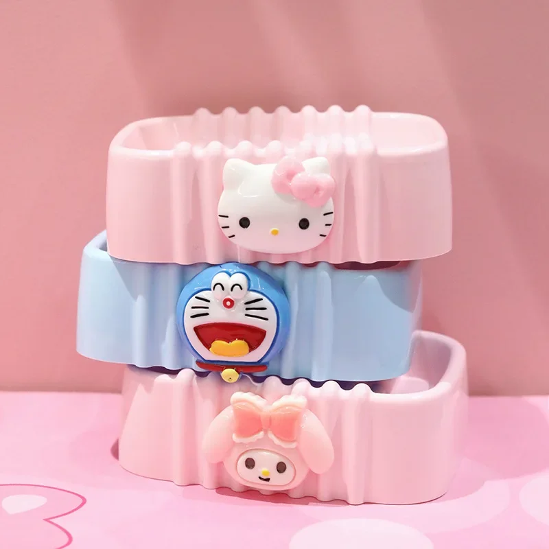 Hello Kitty Kawaii ถาดสบู่การ์ตูน Sanrio Melody จานสบู่ลื่นท่อระบายน้ํา Travel Home ห้องน้ําสบู่กล่องอุปกรณ์ห้องน้ํา