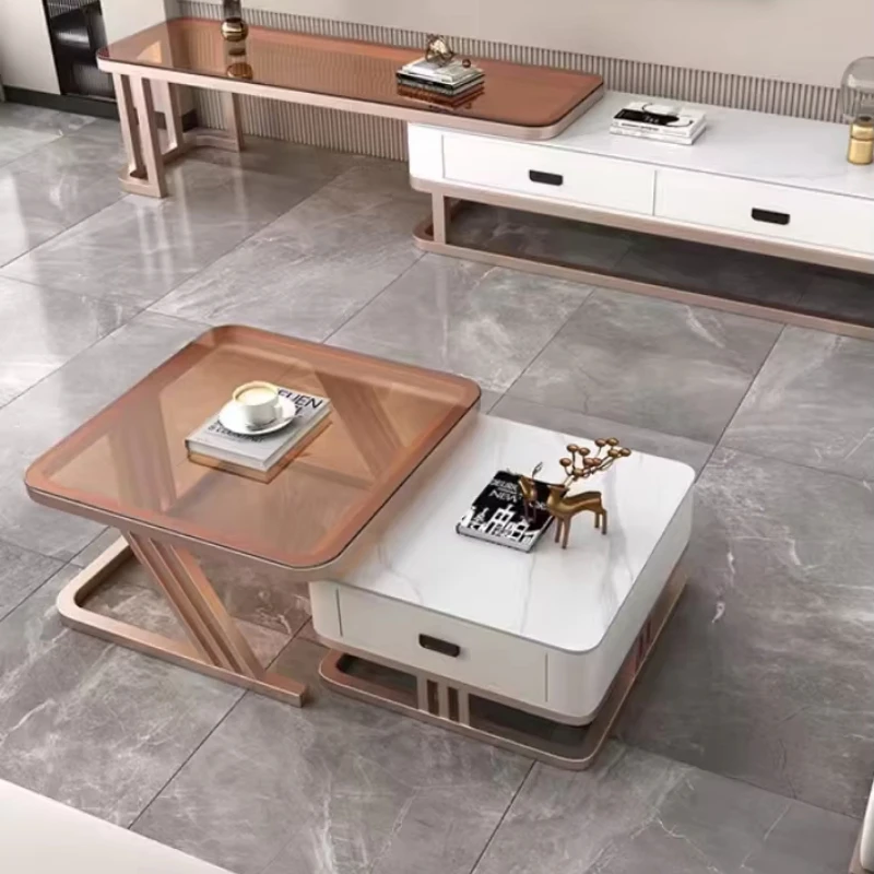 Light luxury modern simple square compact entrance living room coffee table