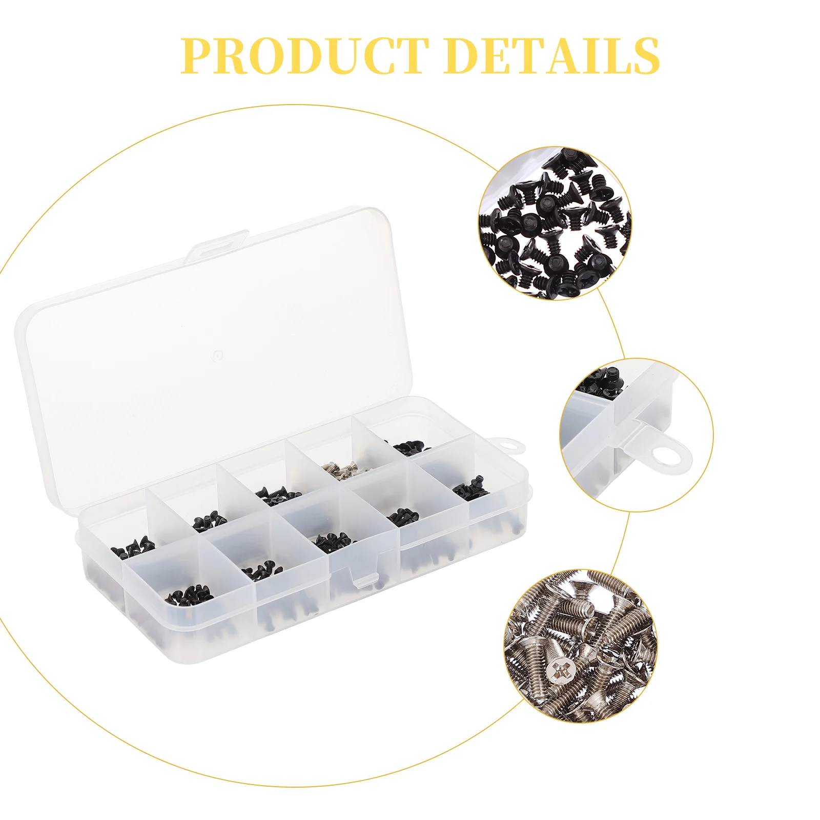 

Countersunk Head Screws Set Black Stainless Steel Reusable Computer Repair Fittings Rust Proof Sturdy Long Lasting Hardware