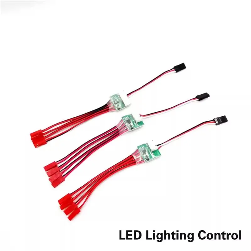 Model aircraft remote control switch LED light with smoke switch strip night flight light controller modified one to four 3S