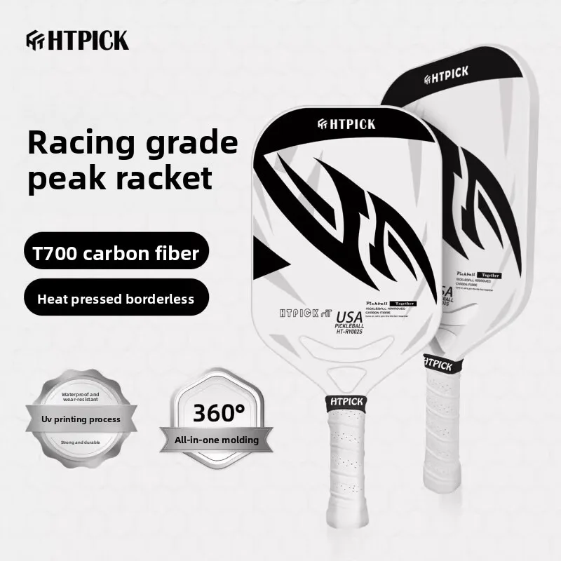

HTPICK безрамная цельная формовка горячего прессования T700 из углеродного волокна Ракетка для соревнований Pickleball Ракетка с высоким отскоком com