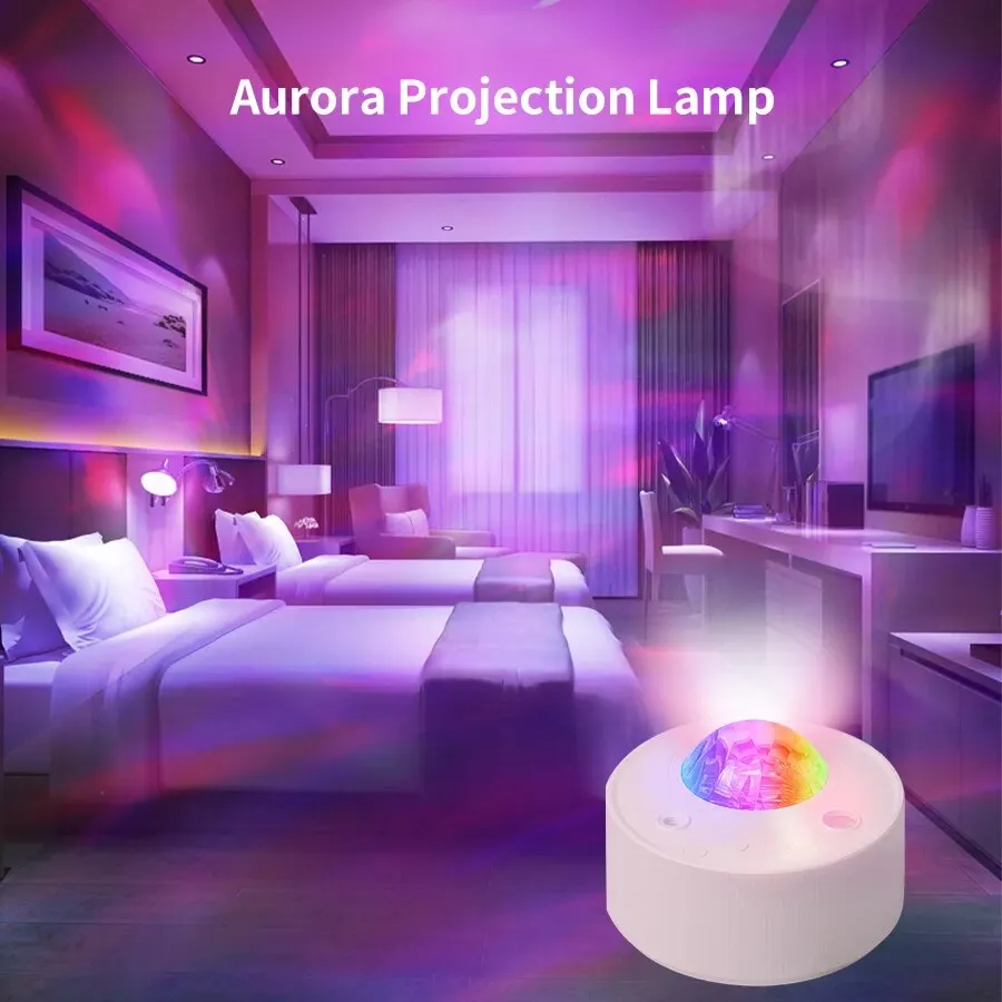 Lâmpada de Projeção de Luz Noturna para Decoração do Quarto, Northern Lights, Projetor Galáxia, Aurora Stars, Laser, Bluetooth, Música, Presente de Aniversário