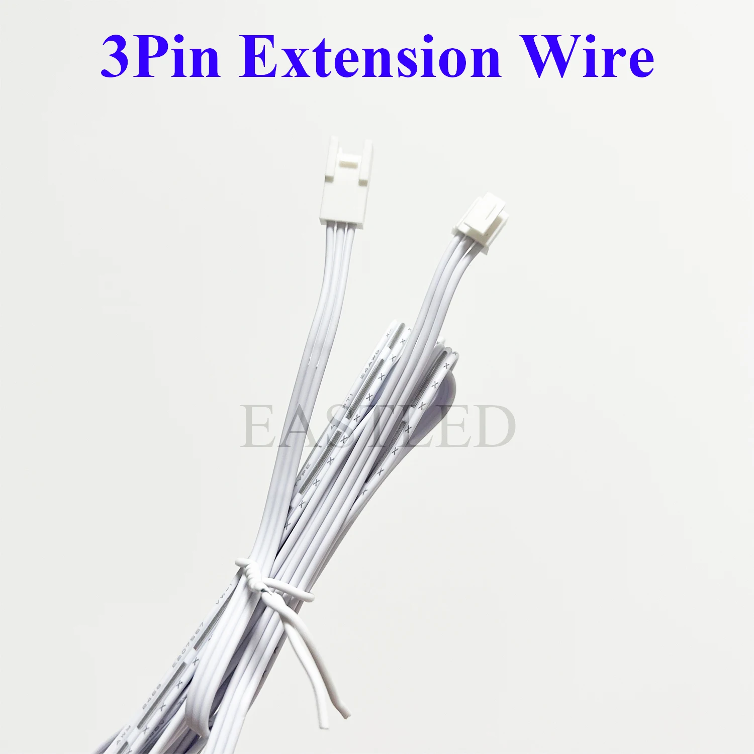 

3Pin Extension Cord Lockable HY Terminal JST Male to Female Insulation Connection Cable White Wire for LED Cabinet 70inch/1.8m