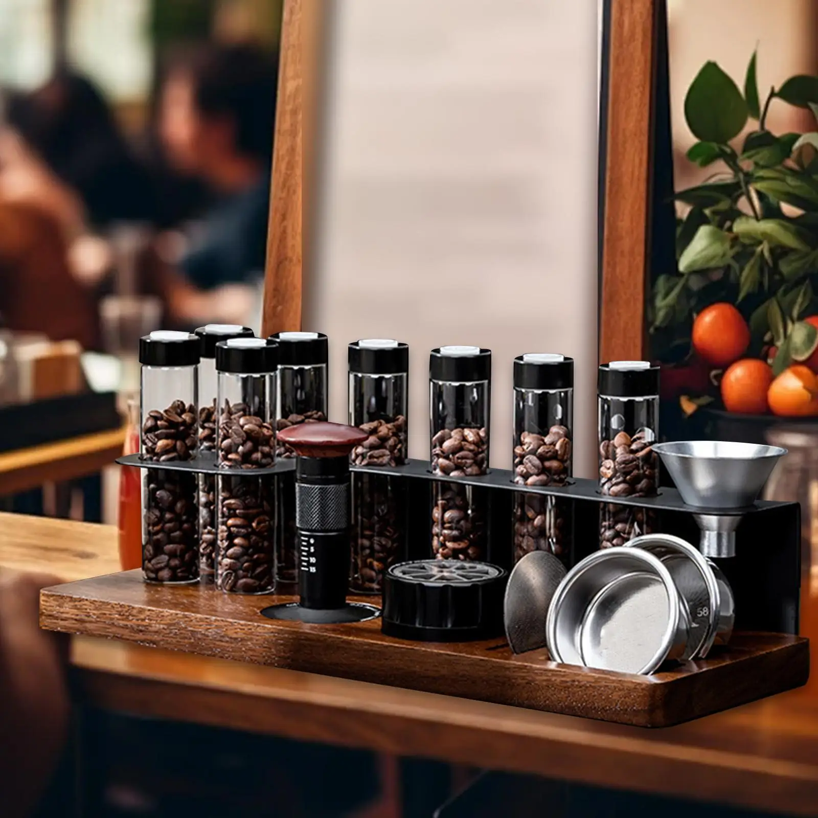 

Деревянная витрина с воронкой, 1-ходовой выпускной клапан, компактная канистра, многоразовая универсальная герметичная погреба для кофейных зерен