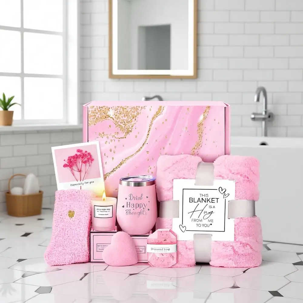 

Роскошный подарочный набор для спа-процедур с розами для женщин - идеально подходит на День святого Валентина, День рождения, День матери или в качестве подарка на выздоровление.