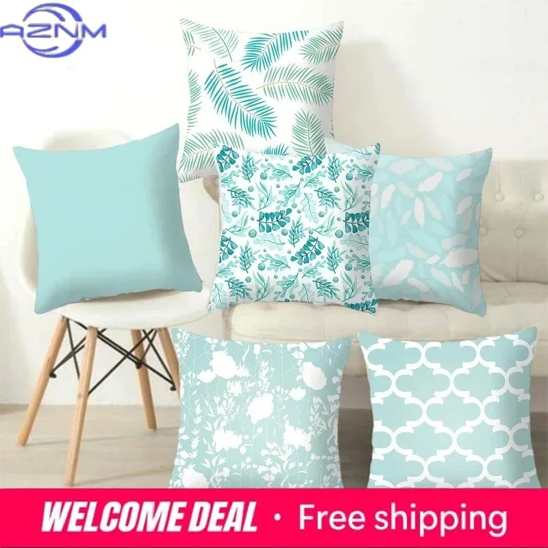 Modern Geometric Print Pillowcase Sofa Lumbar Pillowcase Mint Green Pillowcase Home Decoration Cushion Cover