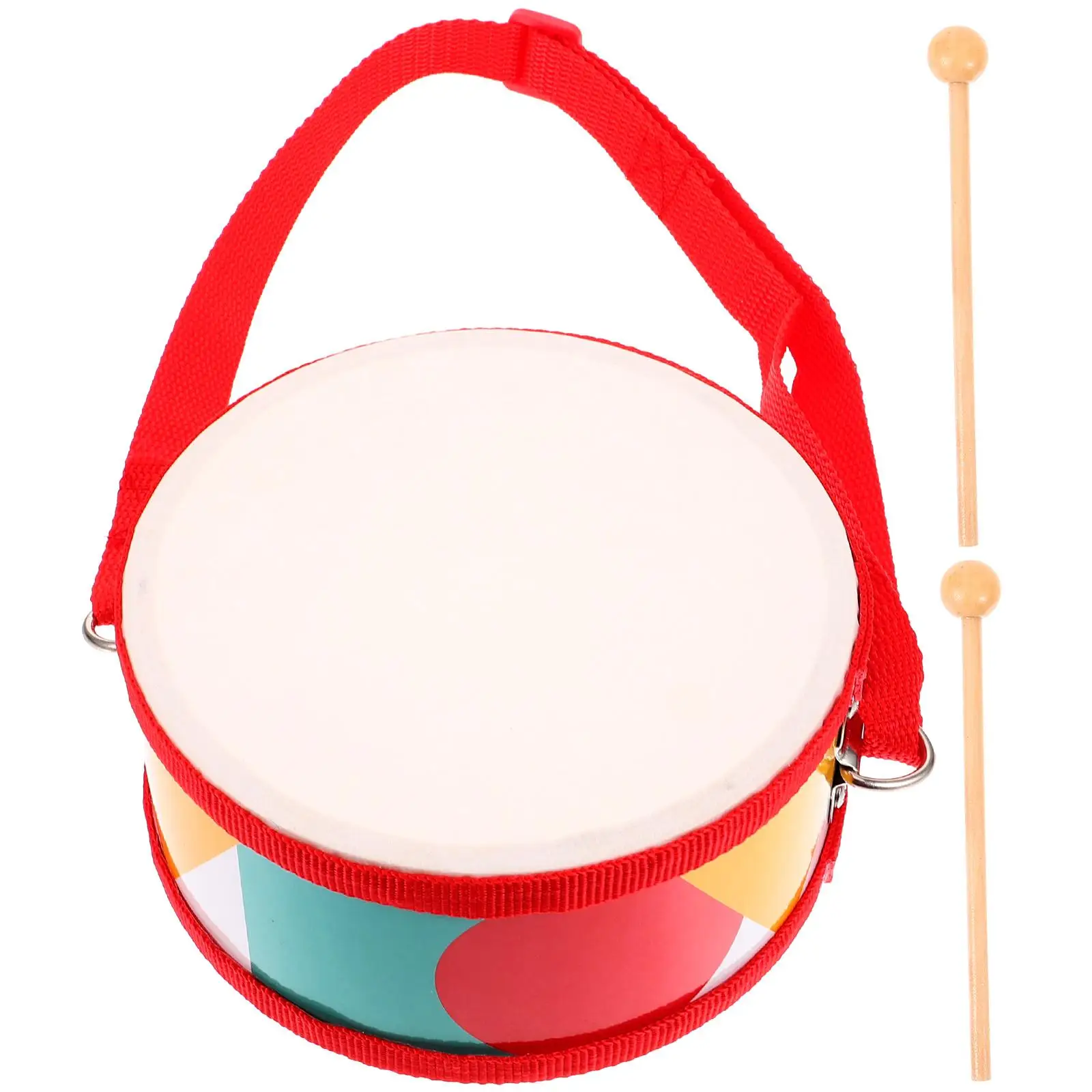 

Double Sided Drums Snare Drum Sticks Kids Percussion Instruments Toddler Drum Set Geometric Durable Toys Promote Skills