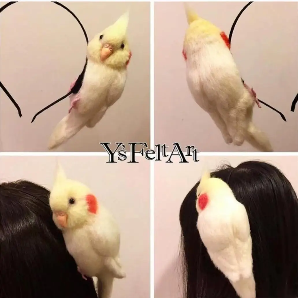 

The bird likes you! Cute bird headband, simulated cockatoo, decorative headband cute plush