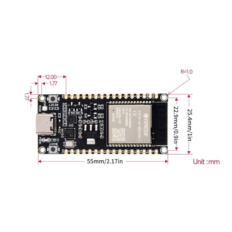 โมดูลไร้สายขั้นสูง ESP32-C6-DEV-KIT-N8 WiFi 6 + BT 5.0 + IEEE802.15.4 สำหรับอุตสาหกรรม Drop Shipping