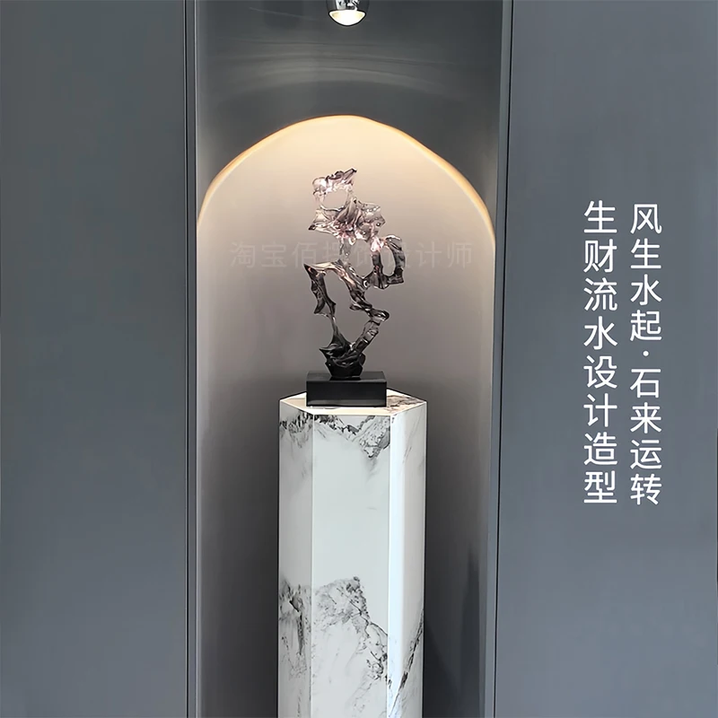 Taihu stone ornaments are prosperous, living room entrance TV cabinet wine cabinet home accessories are simple and light