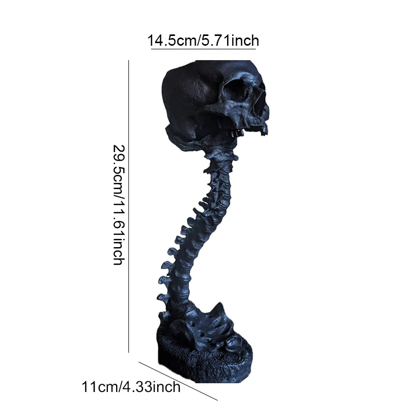 Teschio fioriera colonna vertebrale Stand Set Goth Spooky Decor profondo Polyresin teschi vaso scheletro decorazione della casa spaventoso Halloween