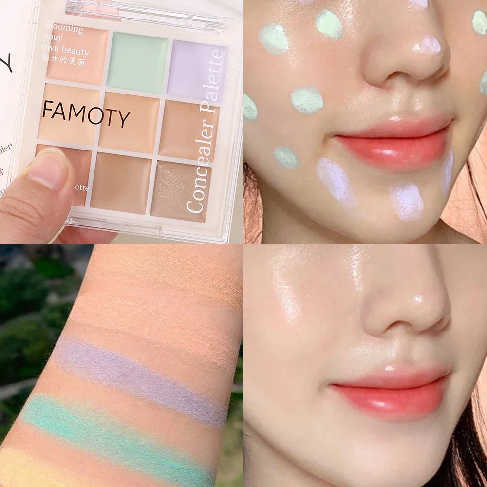 Professional Concealer 9 Colors Palette Cover Acne Dark Circles Waterproof Moisturize Lasting Face Contour Base Cosmetics Makeup