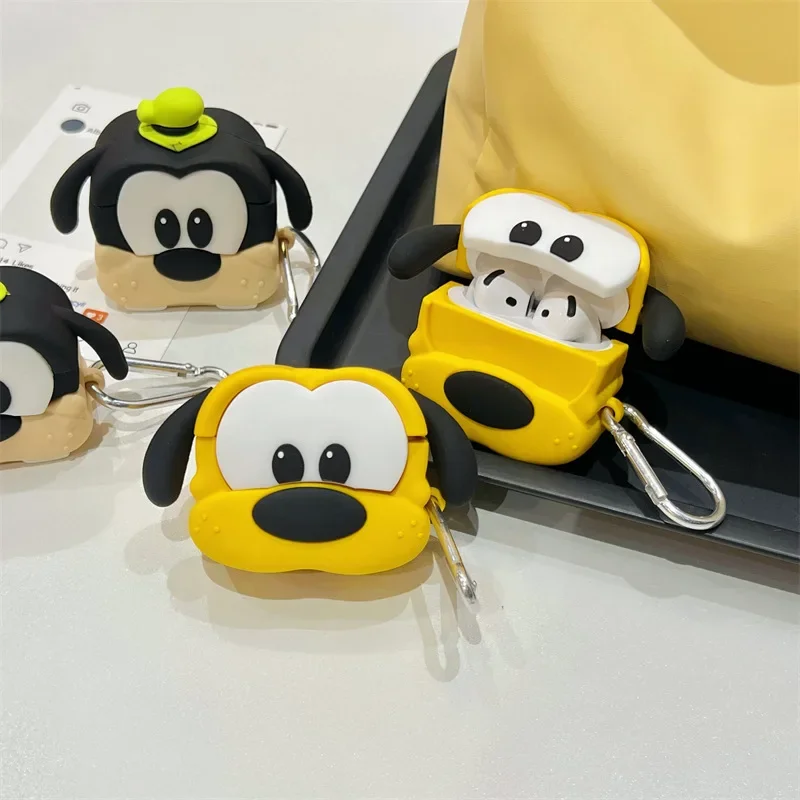 Custodia per cani in silicone carino per AirPods 4 Airpod 1 2 3 Pro Pro2 Auricolari Bluetooth Scatola di ricarica Custodia protettiva per auricolari