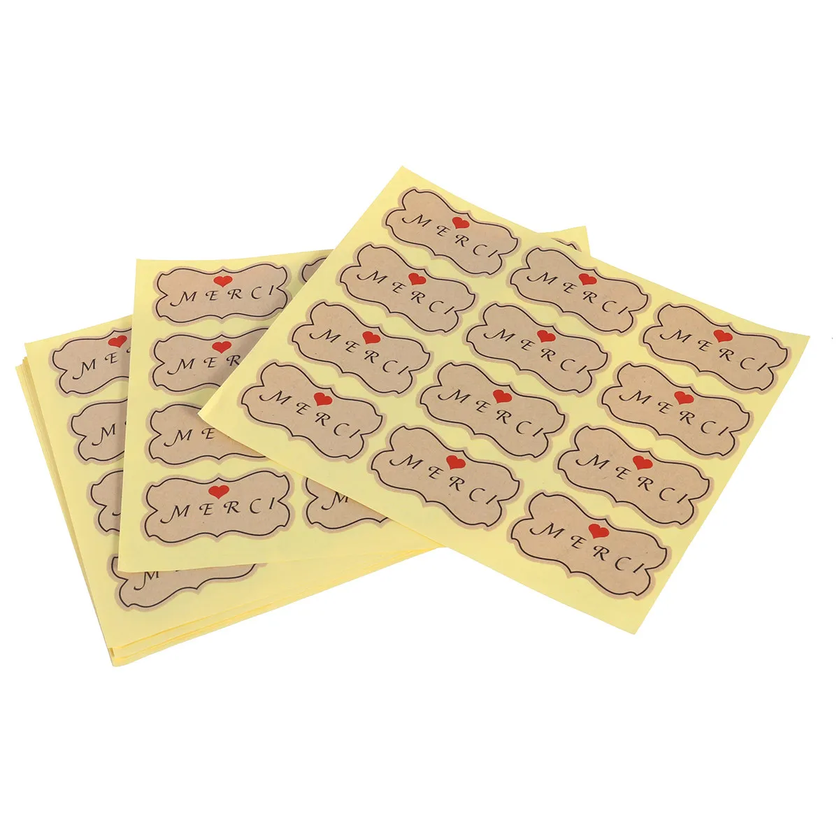 

10 Sheets Kraft Paper Sticker 59x32cm Thank You Labels for DIY Food Gift Packaging Decorative Seal Stickers Adhesive