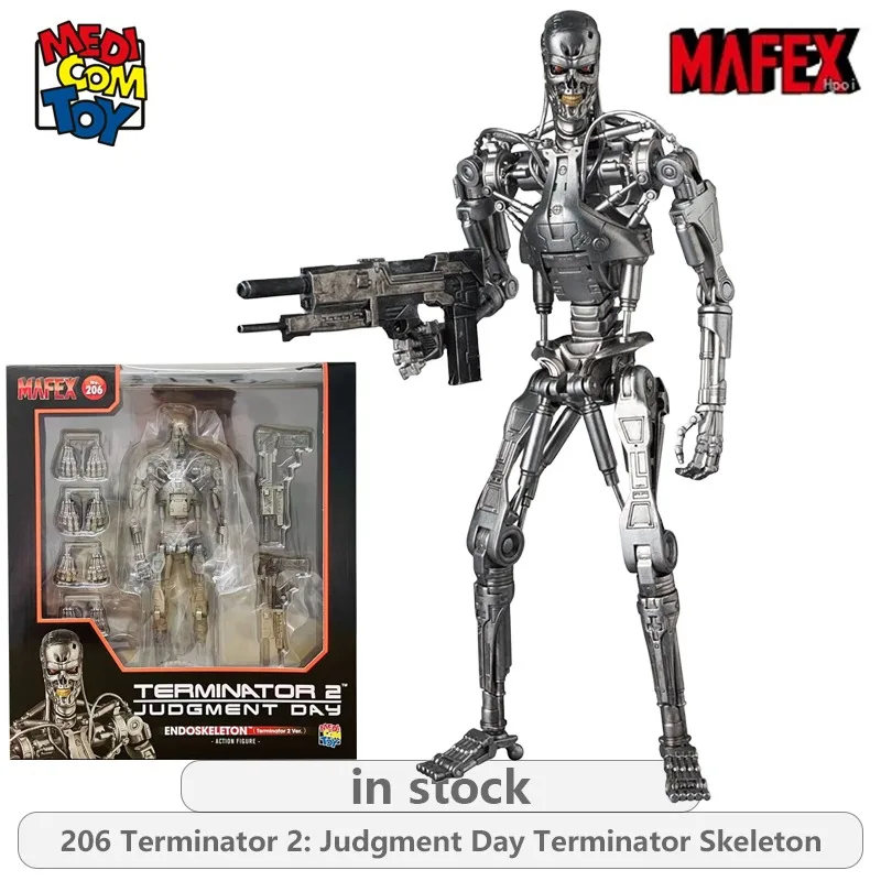 

Medicom Toy original MAFEX Series 206 Terminator 2 Judgment Day Terminator Skeleton Anime Action Figure Model Toys Gifts fo Boys