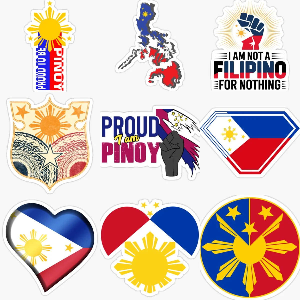 

Philippine Flag Map National Emblem PVC Creative Stickers for Car Bicycle Helmet Window Fridge Wall Decoration Accessories