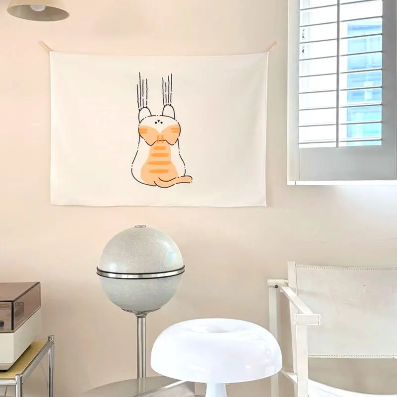 VIKAMA Japanese Noren Door Curtain, Cartoon Cat Kitchen Half Curtain, Privacy Room Divider For Entryway, Aesthetic Home Decor