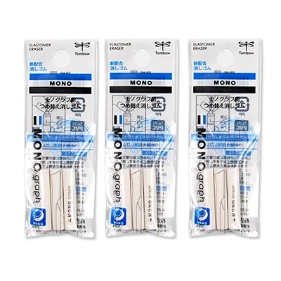 3pcs LifeMaster Japanese Tombow ER-MG Eraser Refill /pack Mono Graph Mechanical Rubber Pencil Refill 5mm*21mm Pencil Top Eraser