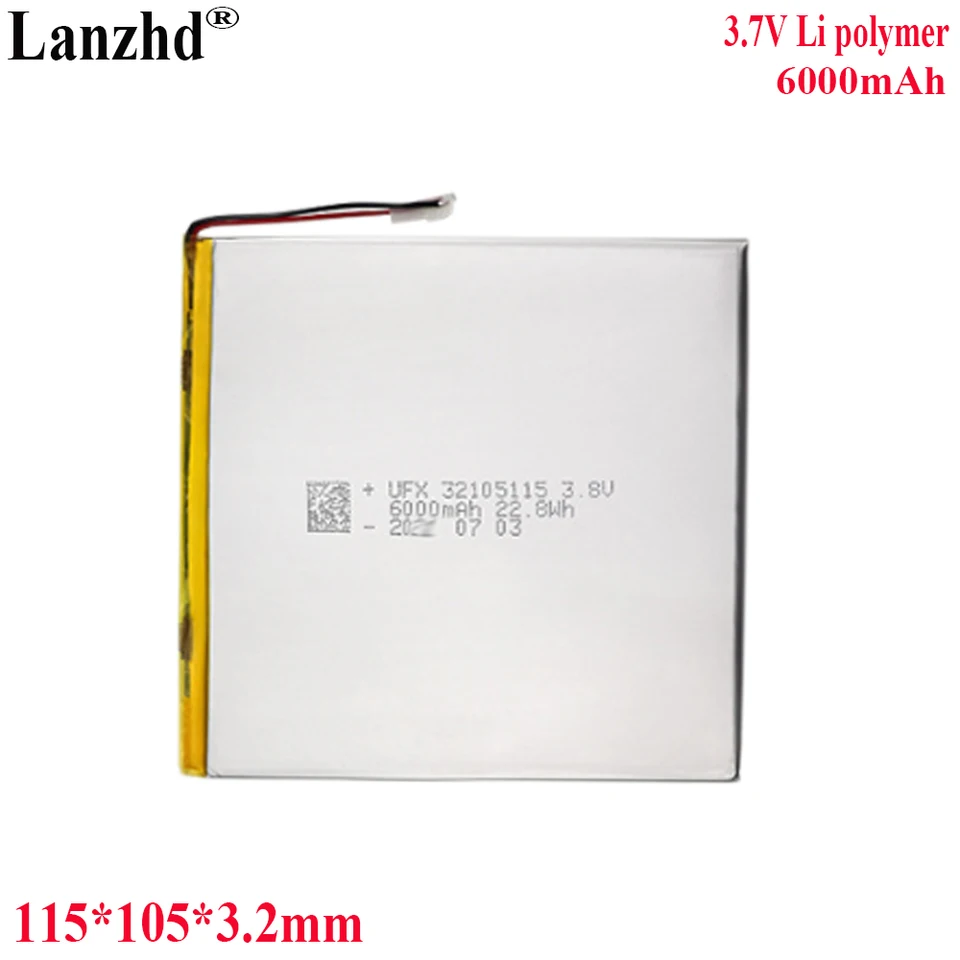 3.8V リチウムポリマー 6000mAh 32105115 バッテリー