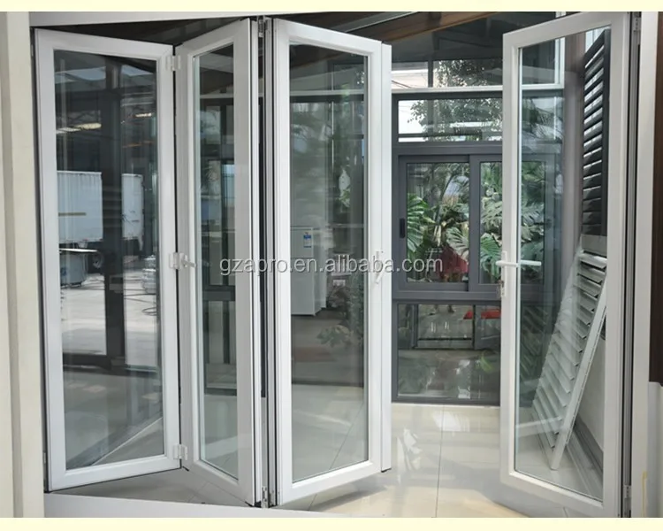 Latest Folding Door Design Bifold Grill Folding Price Prefabricated Bifold Window Aluminum Profile Folding Door