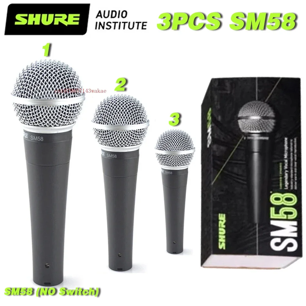 3PCS Shure SM58LC Legendary Wired Vocal Dynamic Microphone High Quality Professional DJ Cardioid Mic Karaoke KTV Show Live