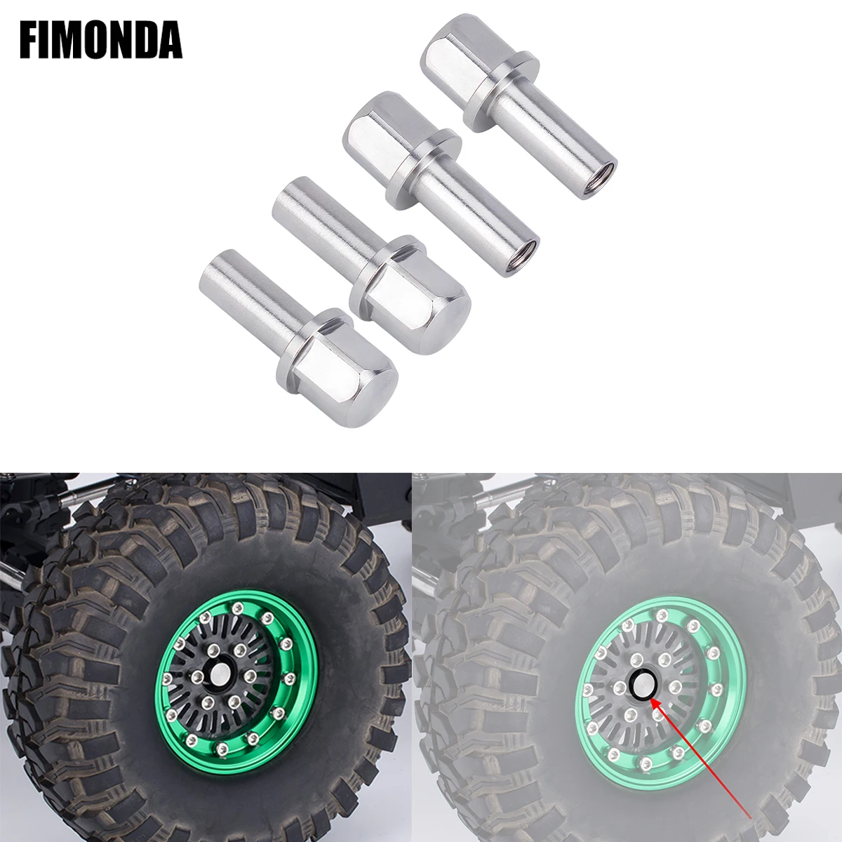 4PCS 12mm Hex Wheel Hub Drive Adaptor Extension Column Metal Nut 12/15/17/20/25mm for 1/10 RC Crawler Axial SCX10 TRX4