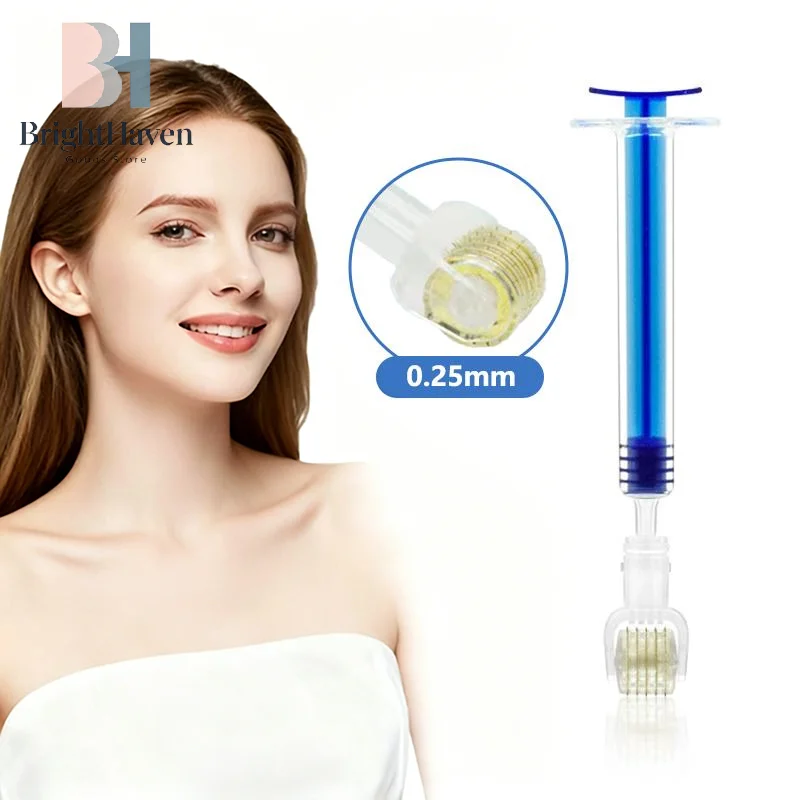 Microneedle Roller Stamp Microneedle 0.25mm For Applying Serum Beard Growth Scalp Hair Facial Beauty Skincare Tool B.H