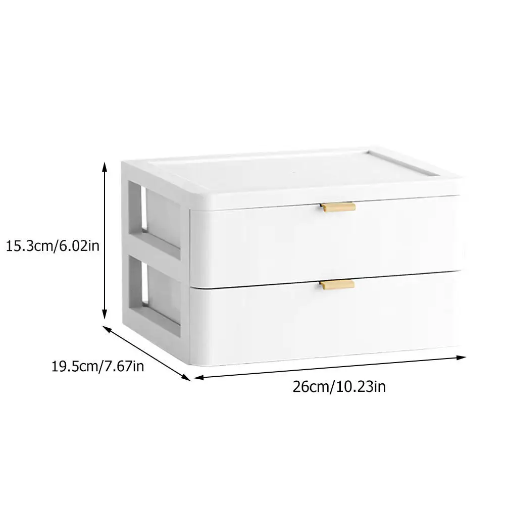 1Pcs White Multi-Layer Drawer Type Cosmetics Storage Box Household Makeup Organizer Desktop Storage Box for Home Office Use