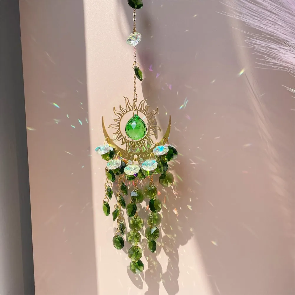 1pc Sun Flame Wind Chime Hanging Decoration for Garden Patio Balcony Featuring Tempered Glass and Rust Resistant Metal