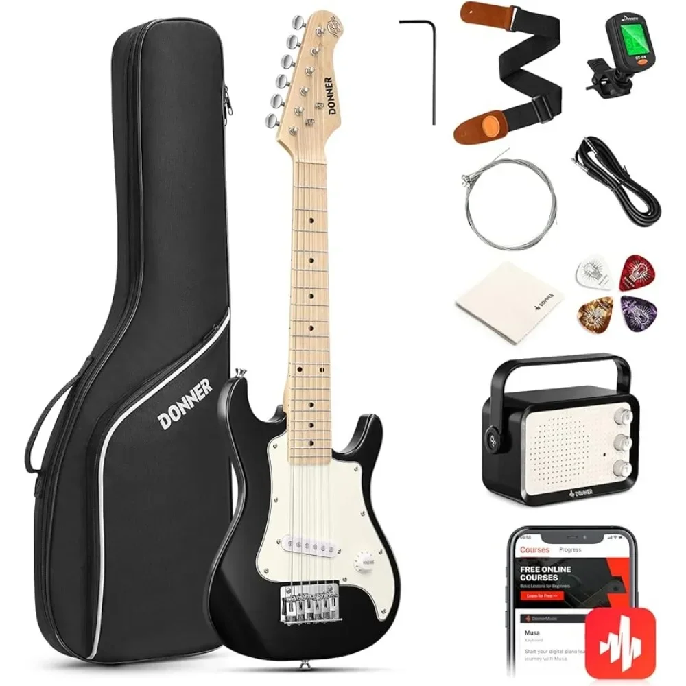 

30 Inch Kids Electric Guitar Beginner Kits ST Style Mini Electric Guitar for Boys Girls with Amp Picks Electric Guitars