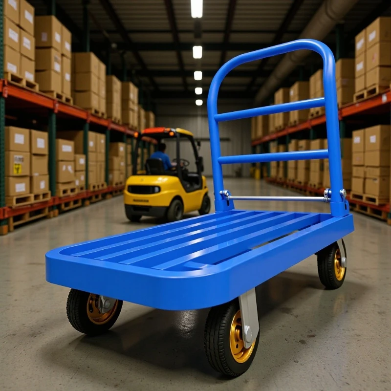 

trolley tube cart flatbed truck pulling trailer industrial truck business silent folding square steel cart trolley