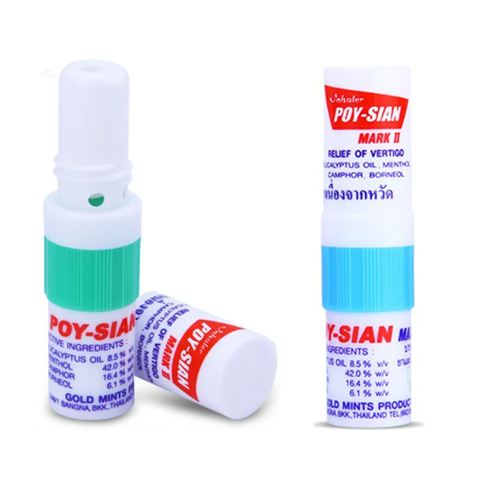 

100% New Thailand Nasal Inhaler Poy sian Mark 2 Herbal Nasal Inhaler Poy Sian Stick Mint Cylinder Oil Brancing Breezy Asthma