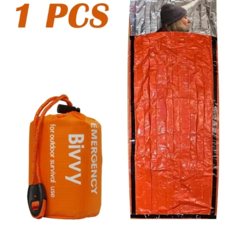 Emergency Sleeping Bag Survival Bag Survival Emergency Bivy Sack Portable Blanket Thermal Outdoor Camping Ultralight Gear Ifak