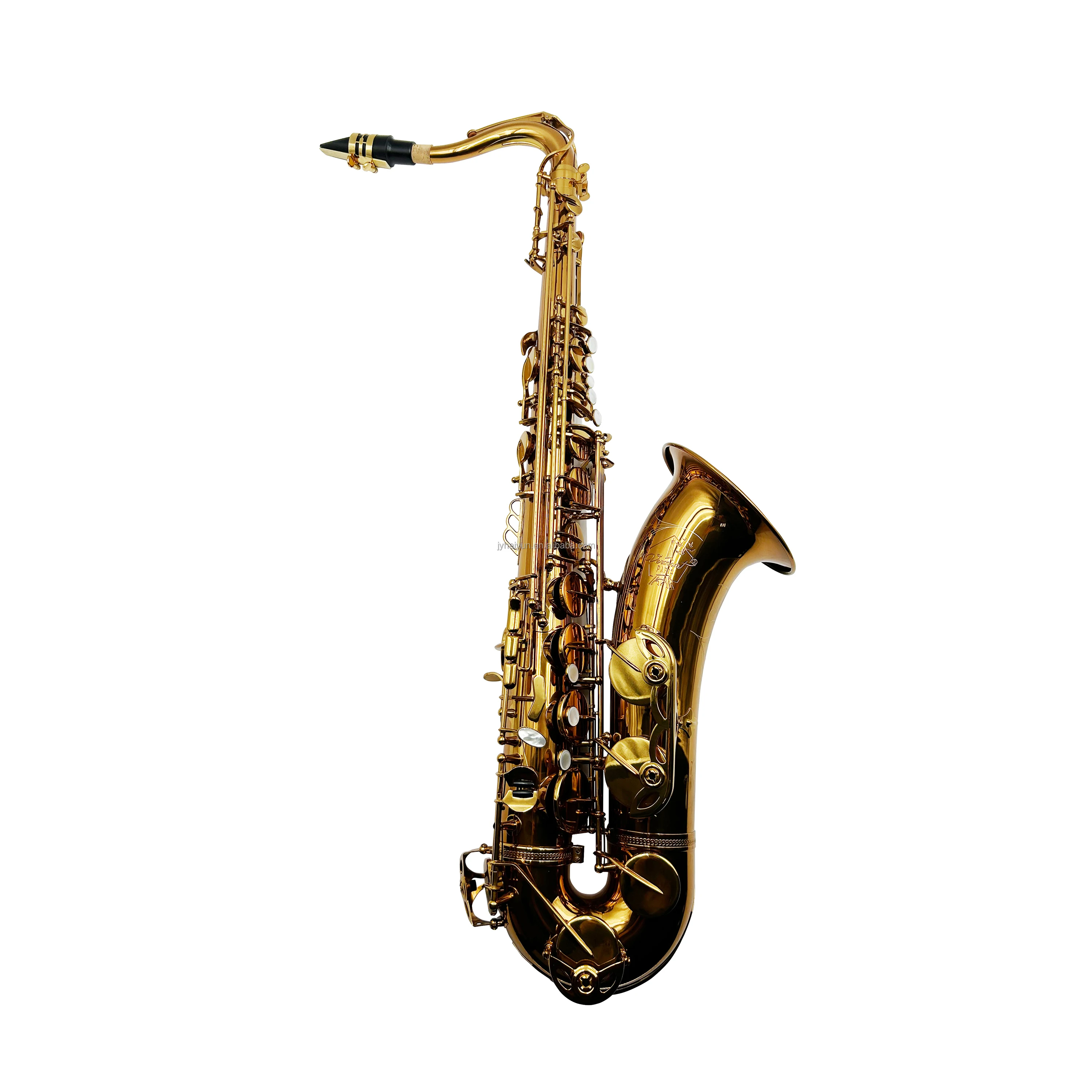 Professional Bb Tenor Saxophone Champagne Finish Wind Instrument  Adjustable For Practice & Performance