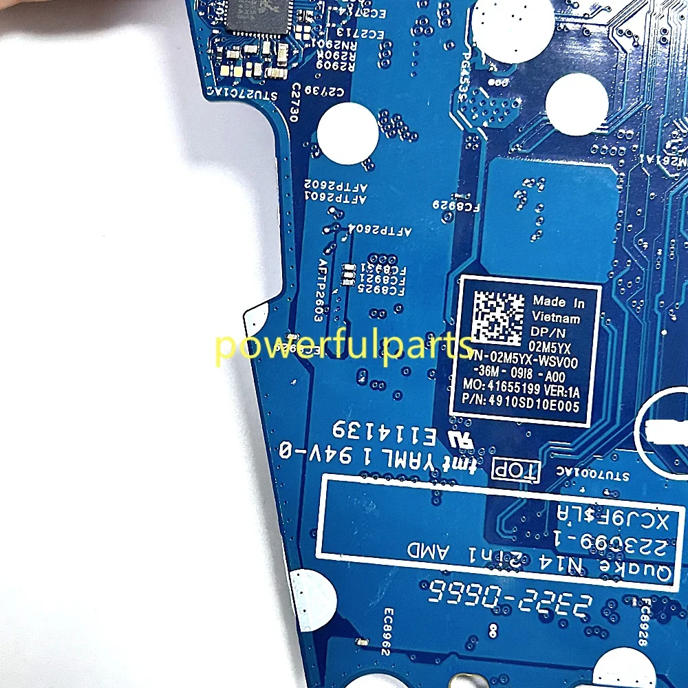 For Dell Inspiron 7435 2-IN-1 Motherboard 223099-1 02M5YX R5-7530u 8GB Working Good