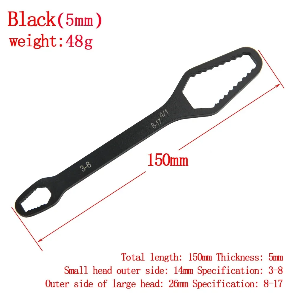 Boîte à Double Extrémité Multifonctionnelle pour Serrage de Vis à Diamètre Variable, Hexagonal Solide, 3-17mm, 8-22mm, Kg