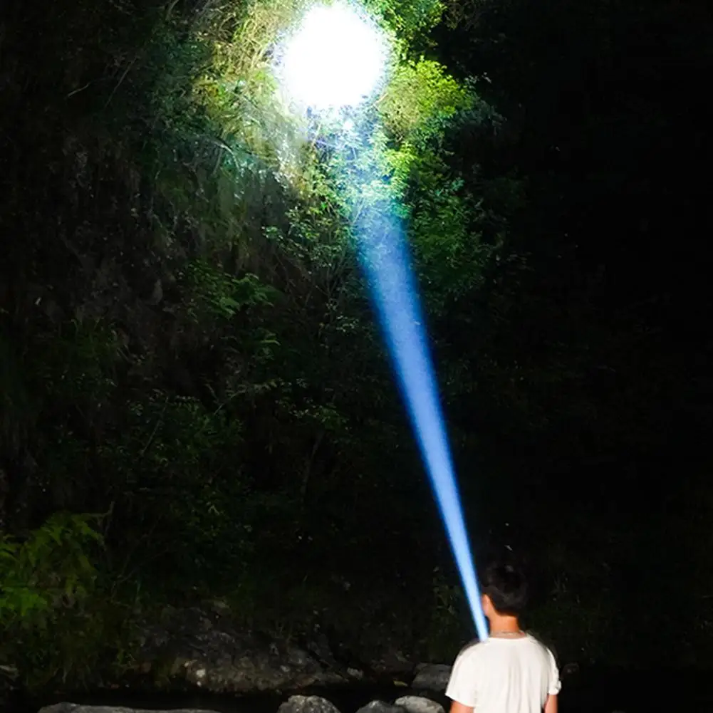 ไฟฉายแบบชาร์จไฟได้ไฟฉาย LED Super Bright USB C 72H ยาวนาน Strong Flash Light Zoomable Beam สําหรับตกปลาตกปลา