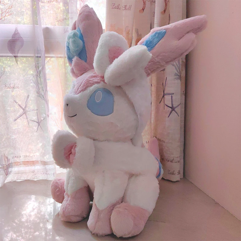 65cm Sylveon Pokemon Plush Toys Cute Stuffed Doll Huge Cartoon Pokémon Plushie Anime Eevee Pillow Xmas Birthday Gift for Kids
