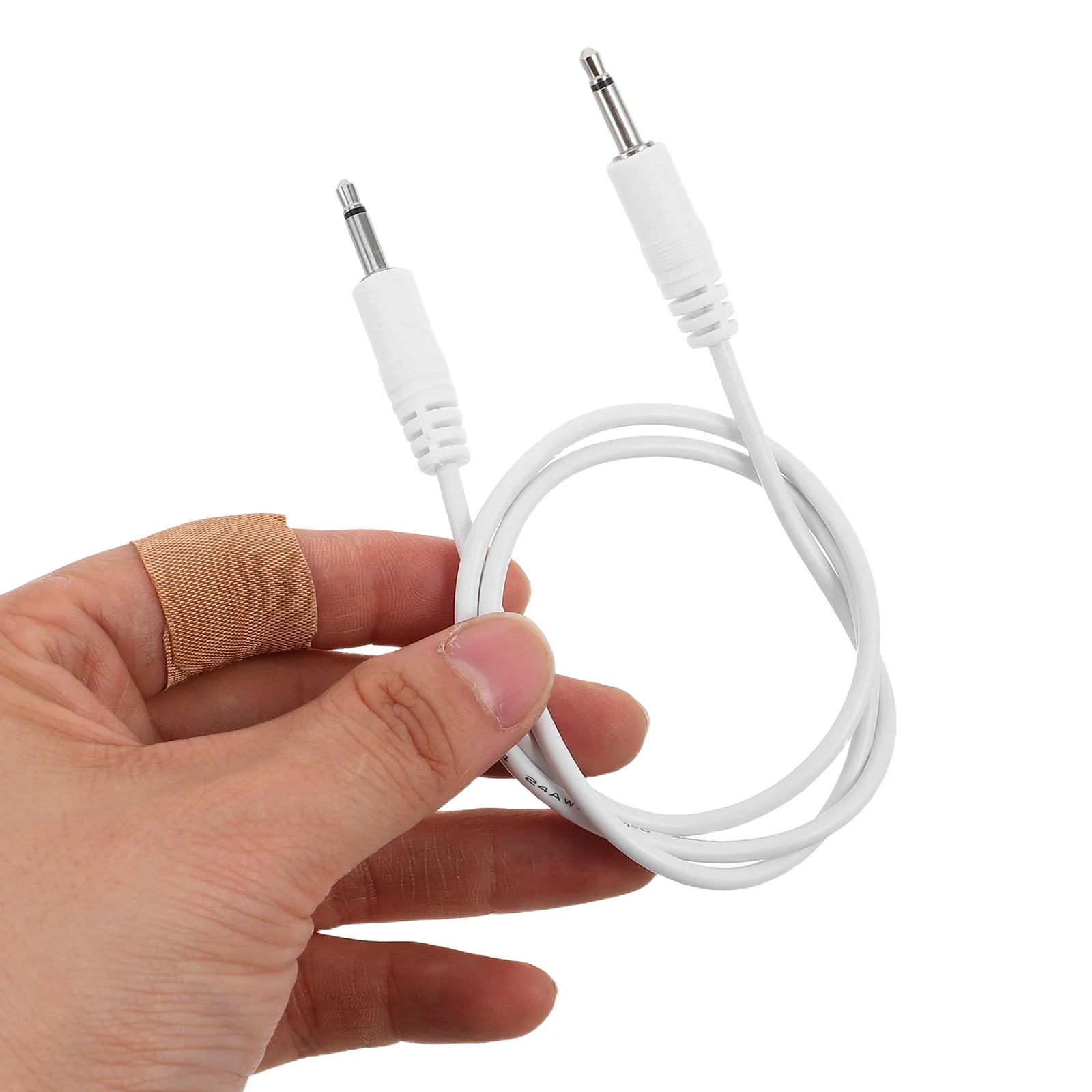 

2Pcs Synthesizer Mono Patch Cables Dual Color Coding Firm Construction Noise Free Audio Transmission for Recording