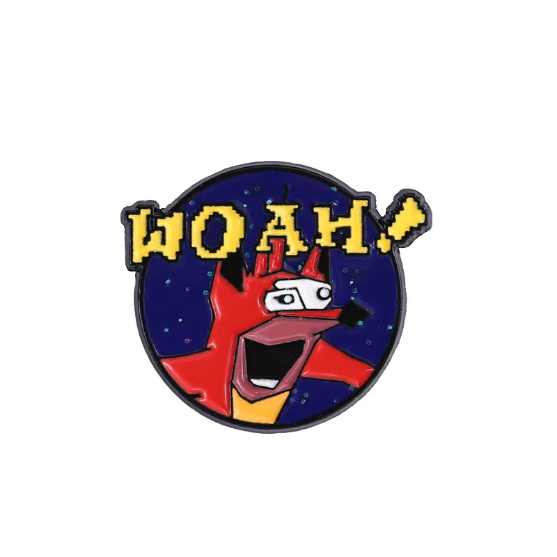 Game Crash Bandicoot Brooch Power Armor Figure Cosplay Enamel Pins Accessories Women Men Backpack Bag Button Friend Gift