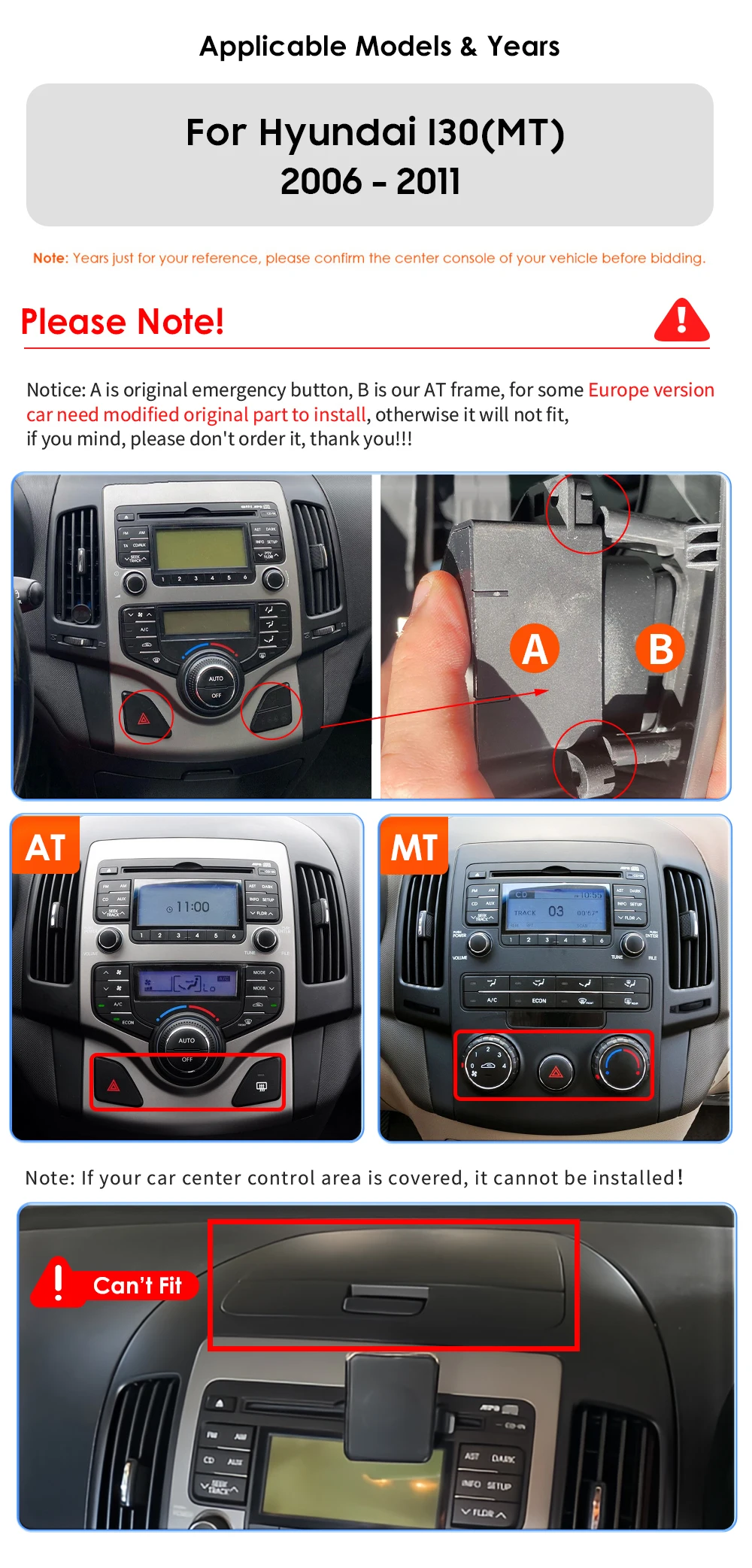 AURAAI X100 Android13 Intelligenter Autobildschirm für Hyundai I30 2006 - 2011 MT Auto CarPlay GPS DSP RDS SWC KI-Sprachsteuerung – Detail 2