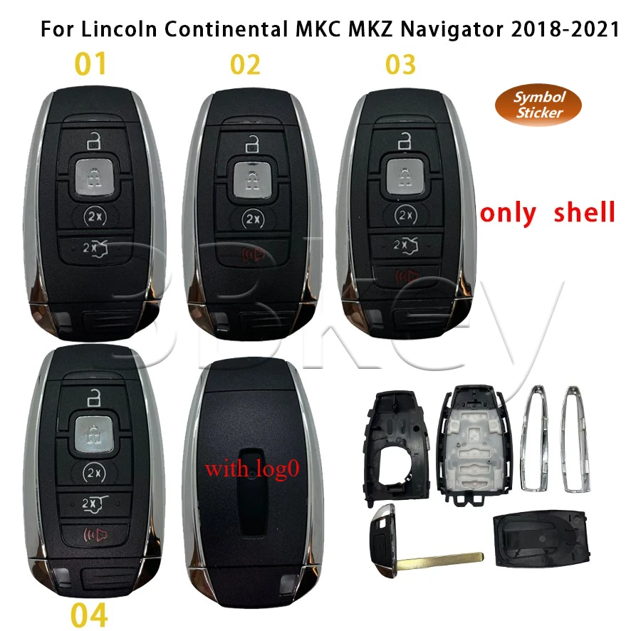 

Корпус ключа BK для Lincoln Continental MKC MKZ Navigator 2018-2021, умный дистанционный автомобильный брелок 164-R8154
