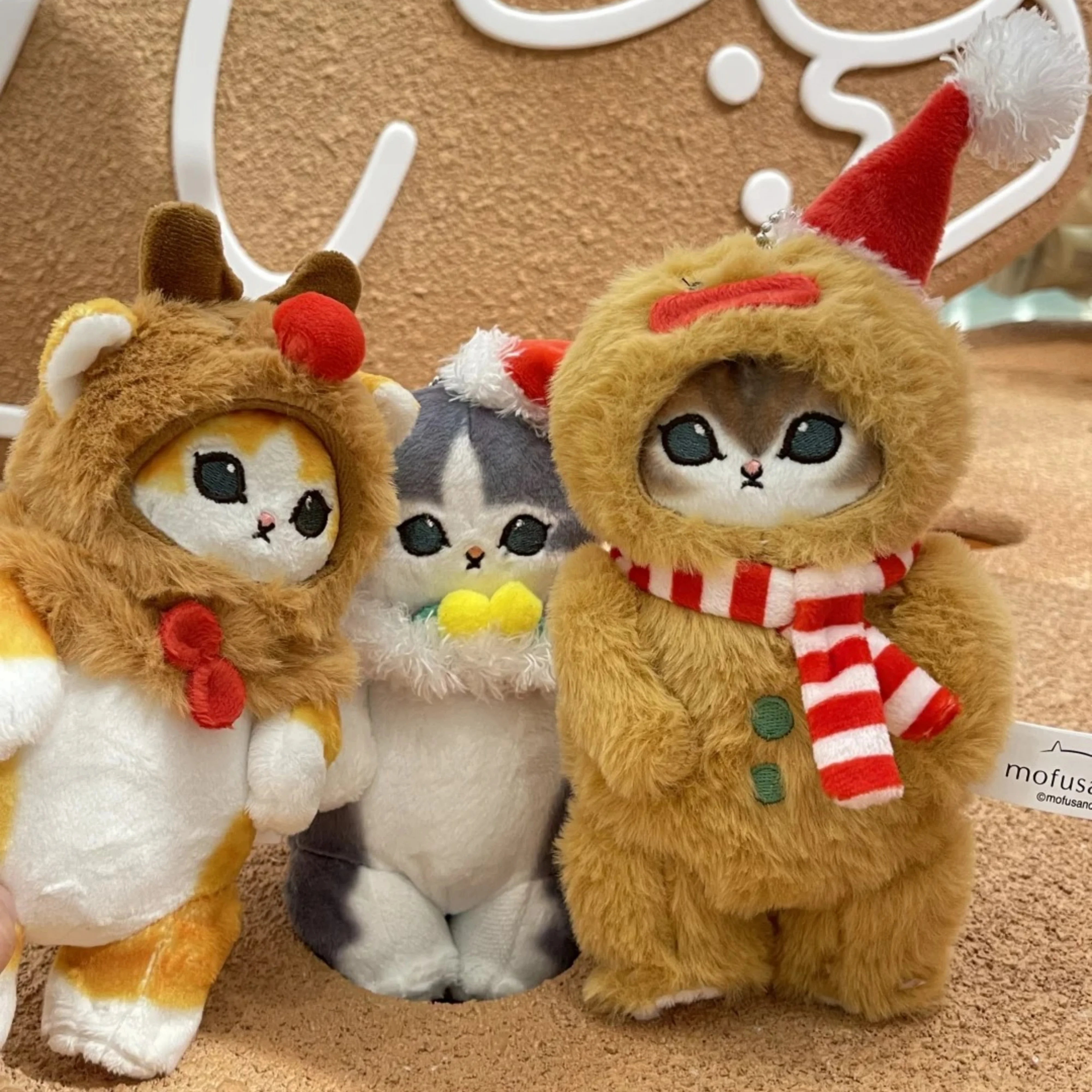 Mofusand Shark Cat Role Playing Snowman Cloak Gingerbread Man Christmas Tree Cute Soft Plush Toy Christmas New Year Gift