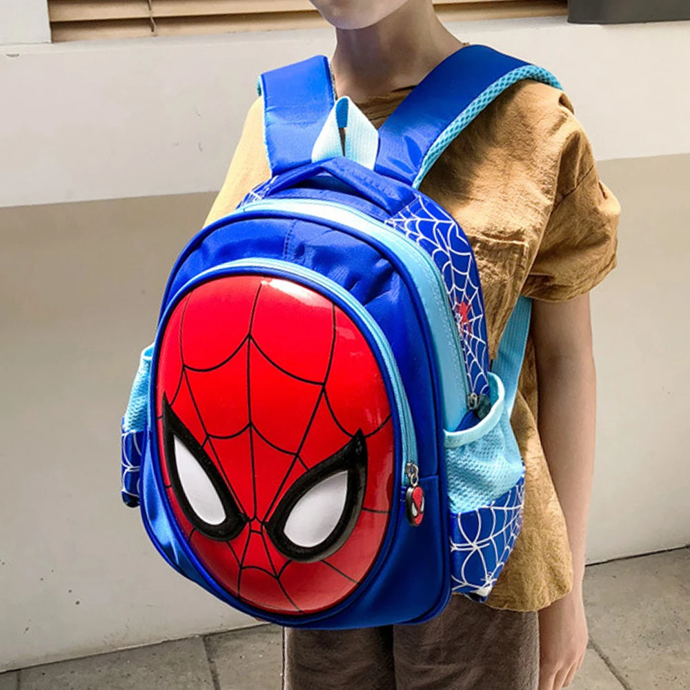 Disney Children\'s School Bag Kindergarten Boy Marvel Spider-man Backpack Large Class Bag Boy Cute Travel Lightweight Backpack